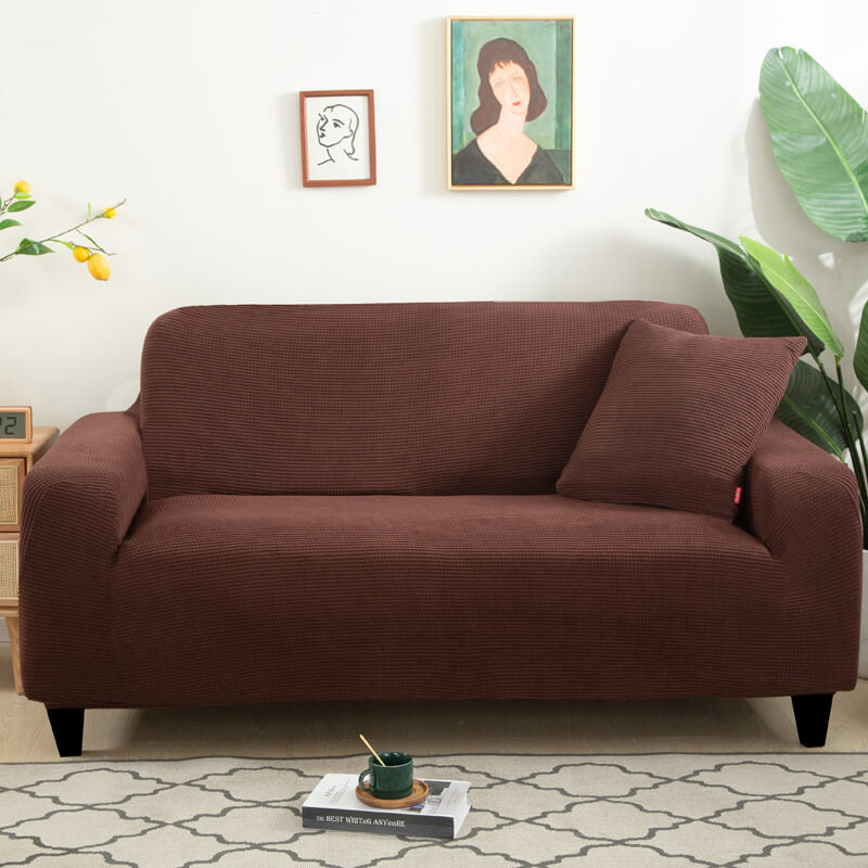 Crfatop Soft Couch Covers with Arms Thicked Waterproof Sofa Slipcover XLBrown