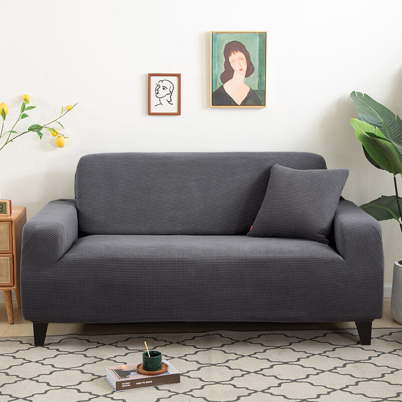 Crfatop Soft Couch Covers with Arms Thicked Waterproof Sofa Slipcover XLDarkGrey