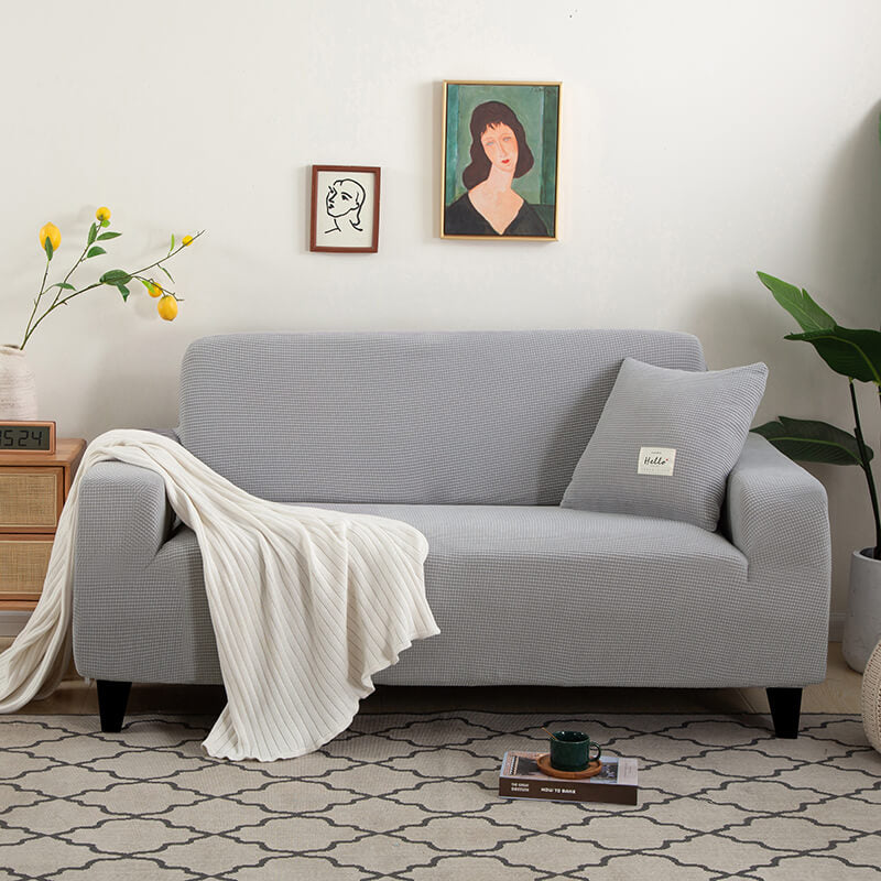 Crfatop Soft Couch Covers with Arms Thicked Waterproof Sofa Slipcover XLLightGrey