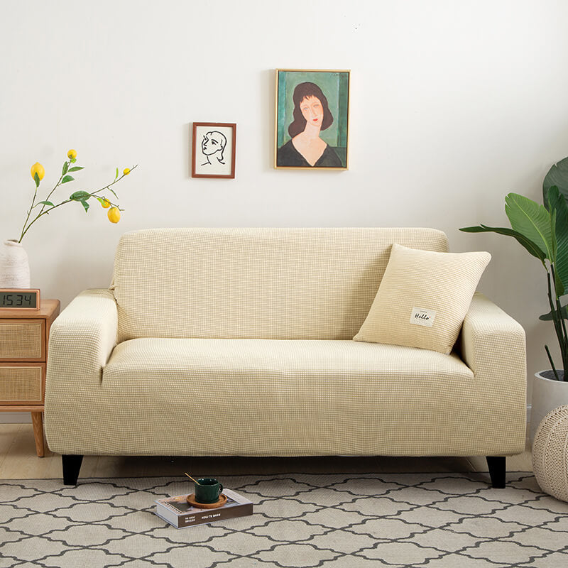 Crfatop Soft Couch Covers with Arms Thicked Waterproof Sofa Slipcover XLBeige