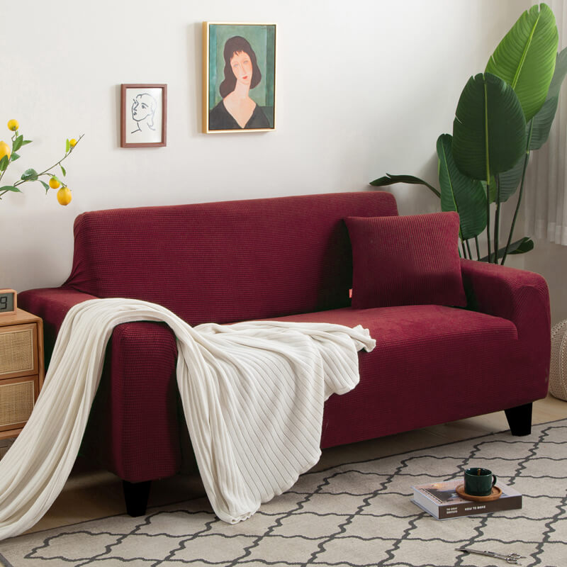 Crfatop Solid Color Sofa & loveseat Covers Velvet Protective Covering for Sofas SWine