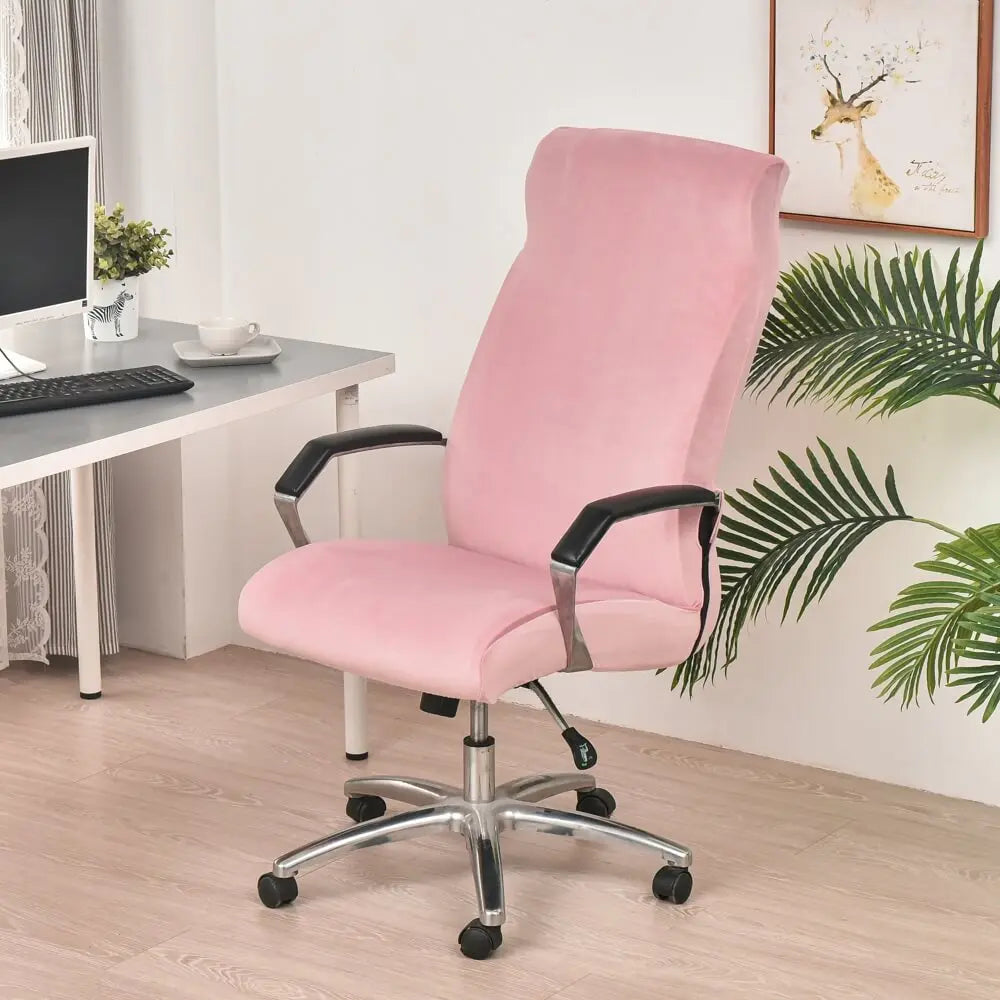 Crfatop Stretch Jacquard Office Computer Chair Seat Covers 2-Pieces-Pink