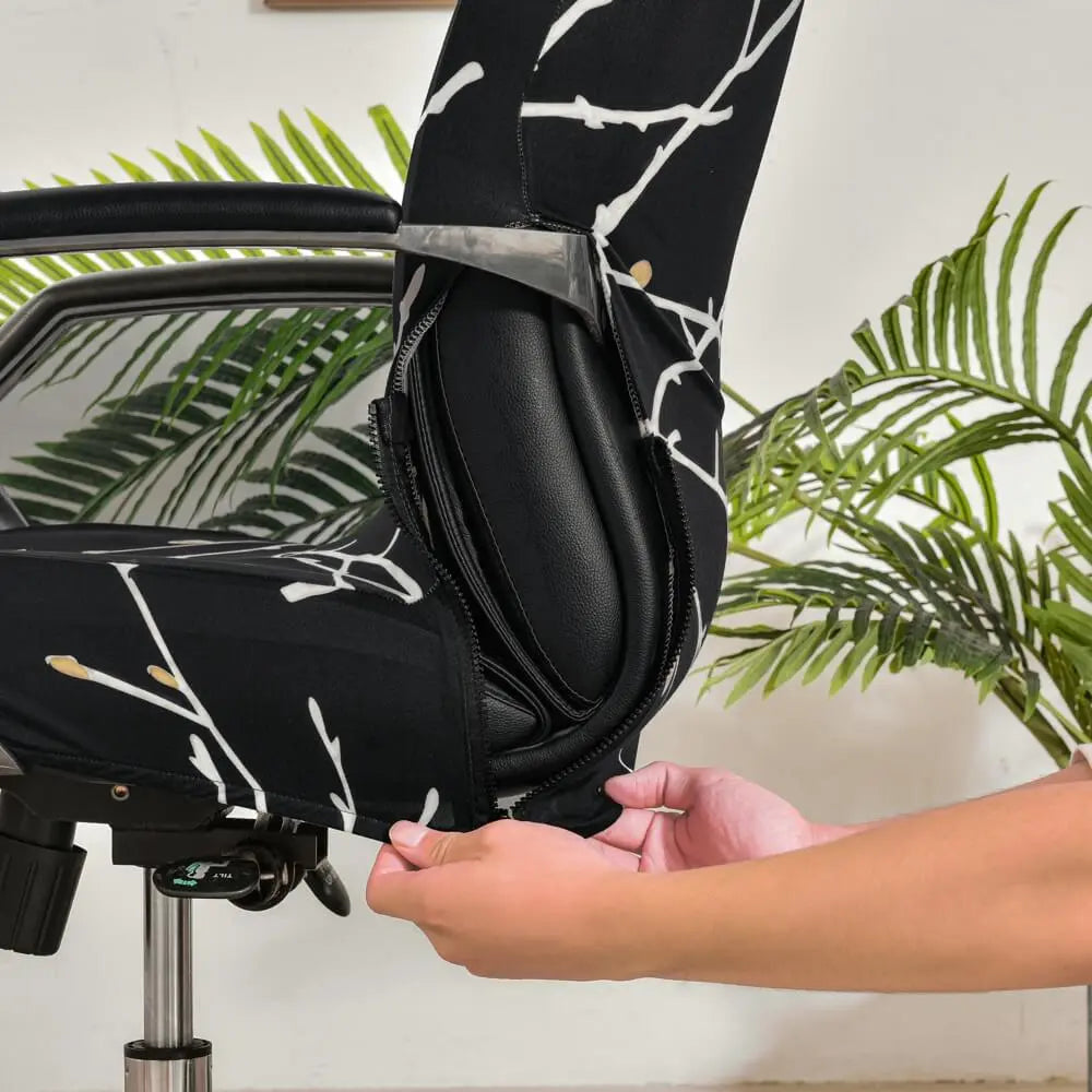 Crfatop Stretch Office Chair Cover with Zipper