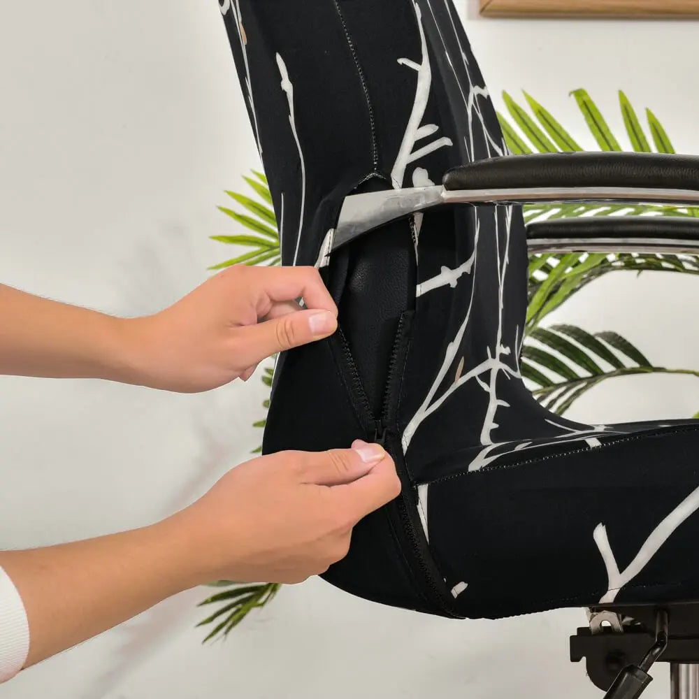 Crfatop Stretch Office Chair Cover with Zipper