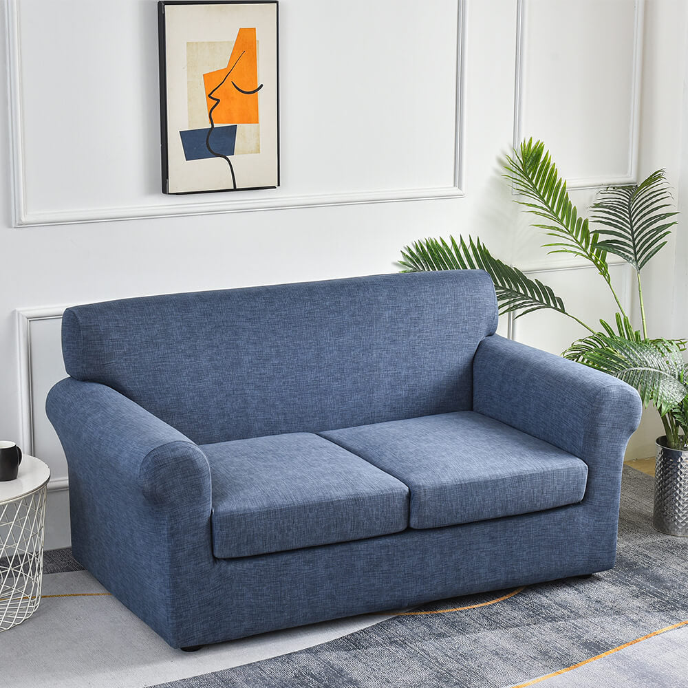 Crfatop Stretch Sofa Slipcovers with Separate Cushion Covers LoveseatsofaDarkBlue