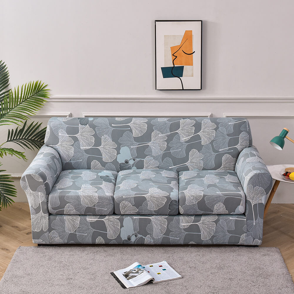 Crfatop Super Stretch 4 Pieces Sofa Covers for 3 Cushion Couch Covers 