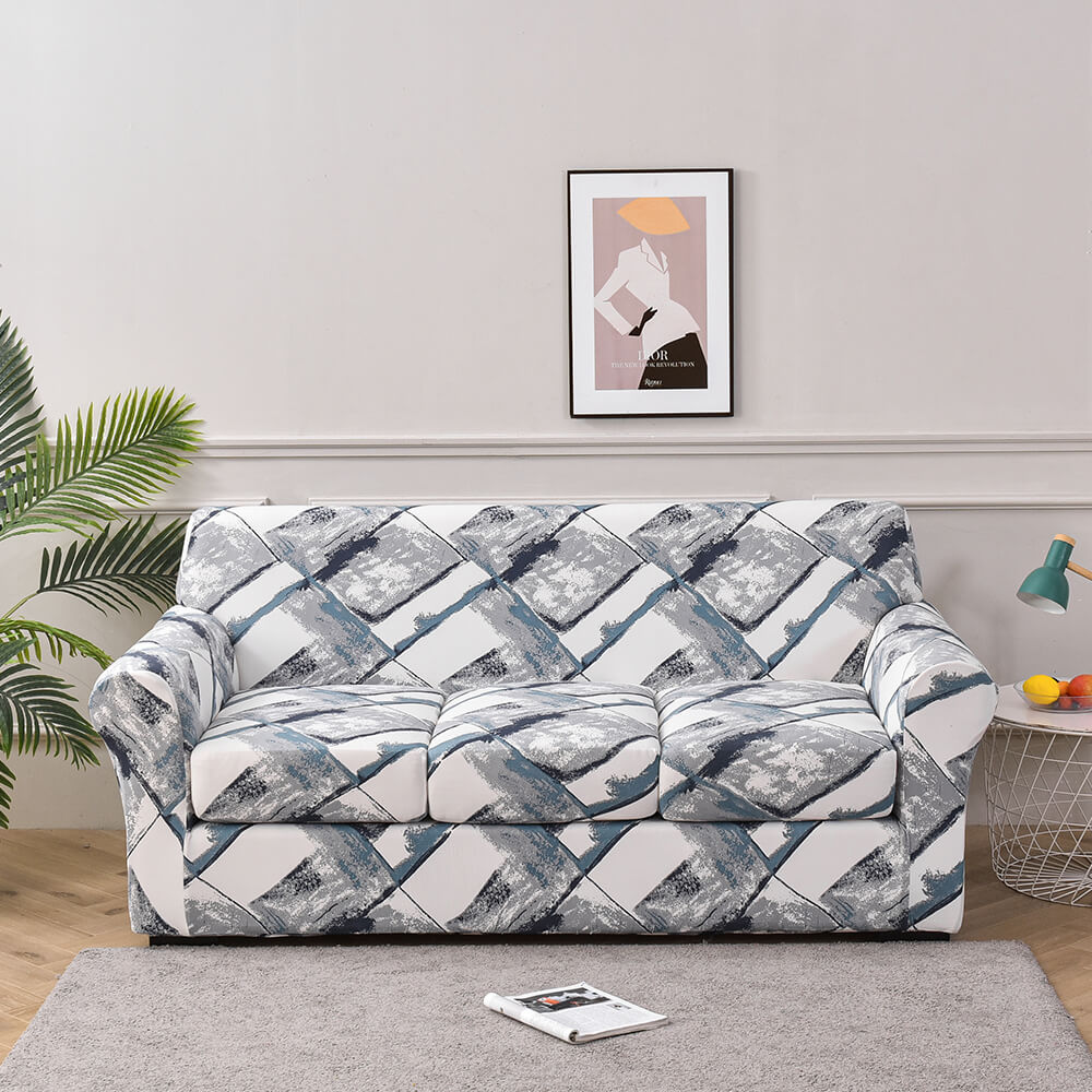Crfatop Super Stretch 4 Pieces Sofa Covers for 3 Cushion Couch Covers 