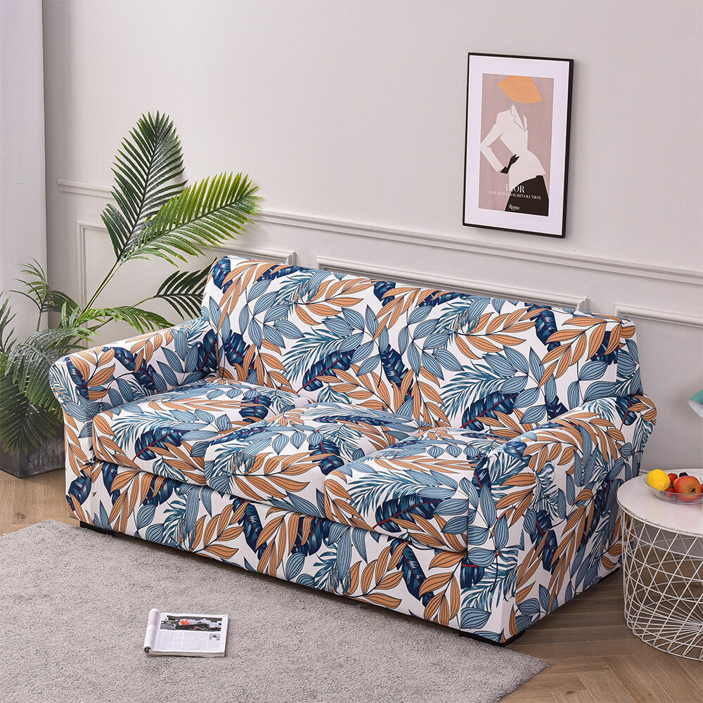 Crfatop Super Stretch 4 Pieces Sofa Covers for 3 Cushion Couch Covers Blue