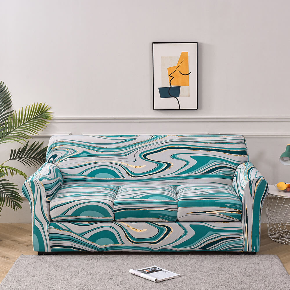 Crfatop Super Stretch 4 Pieces Sofa Covers for 3 Cushion Couch Covers 