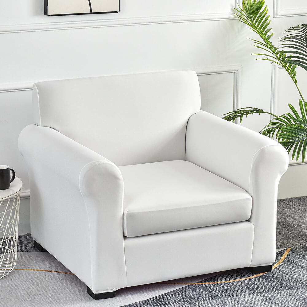 Crfatop Two Piece Armchair Slipcover Stretch Jacquard Box Cushion Sofa Cover 