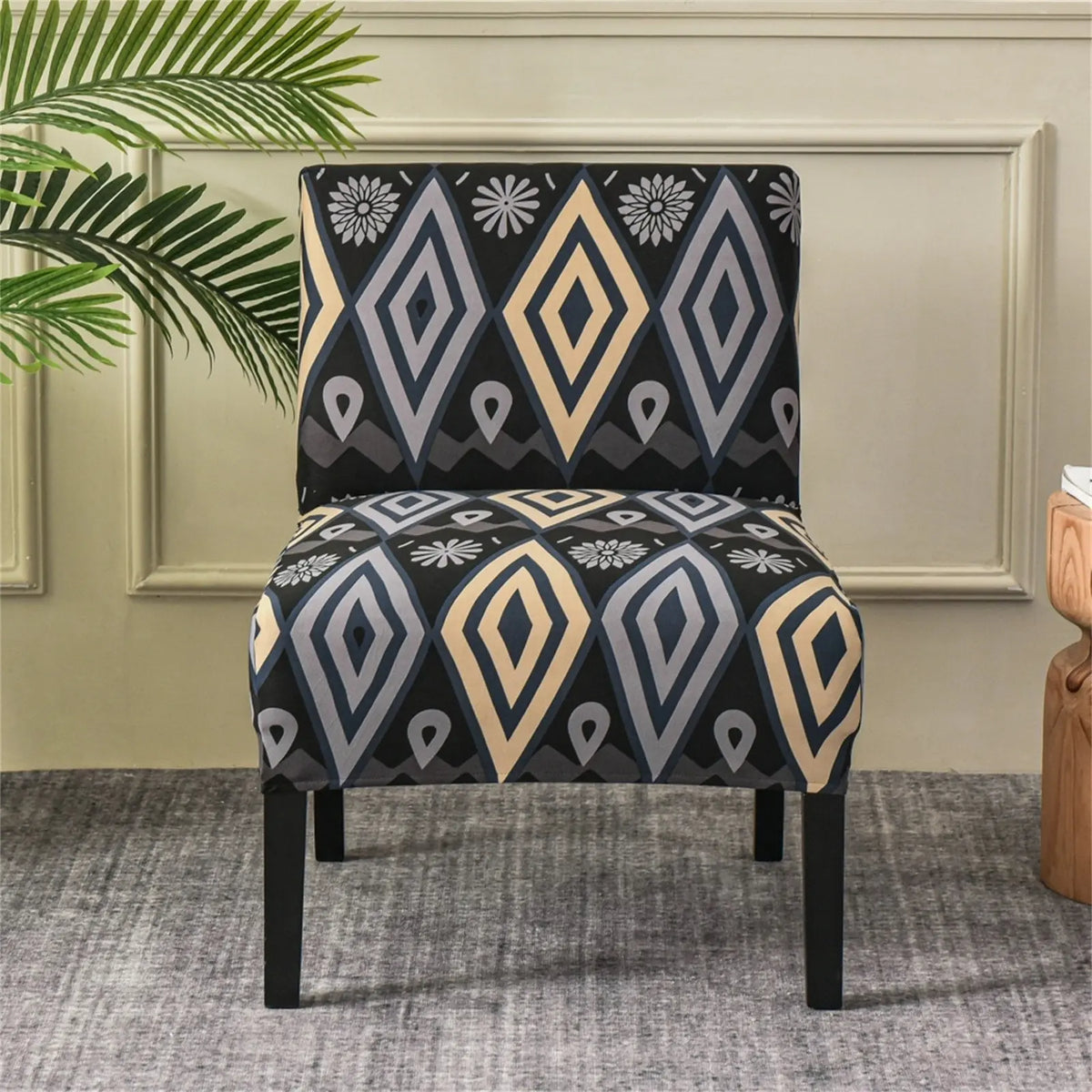 1 Pair Armless Accent Chair Cover Stretch Armless Chair Cover Chair Slipcover Protector with Elastic Bottom Crfatop %sku%
