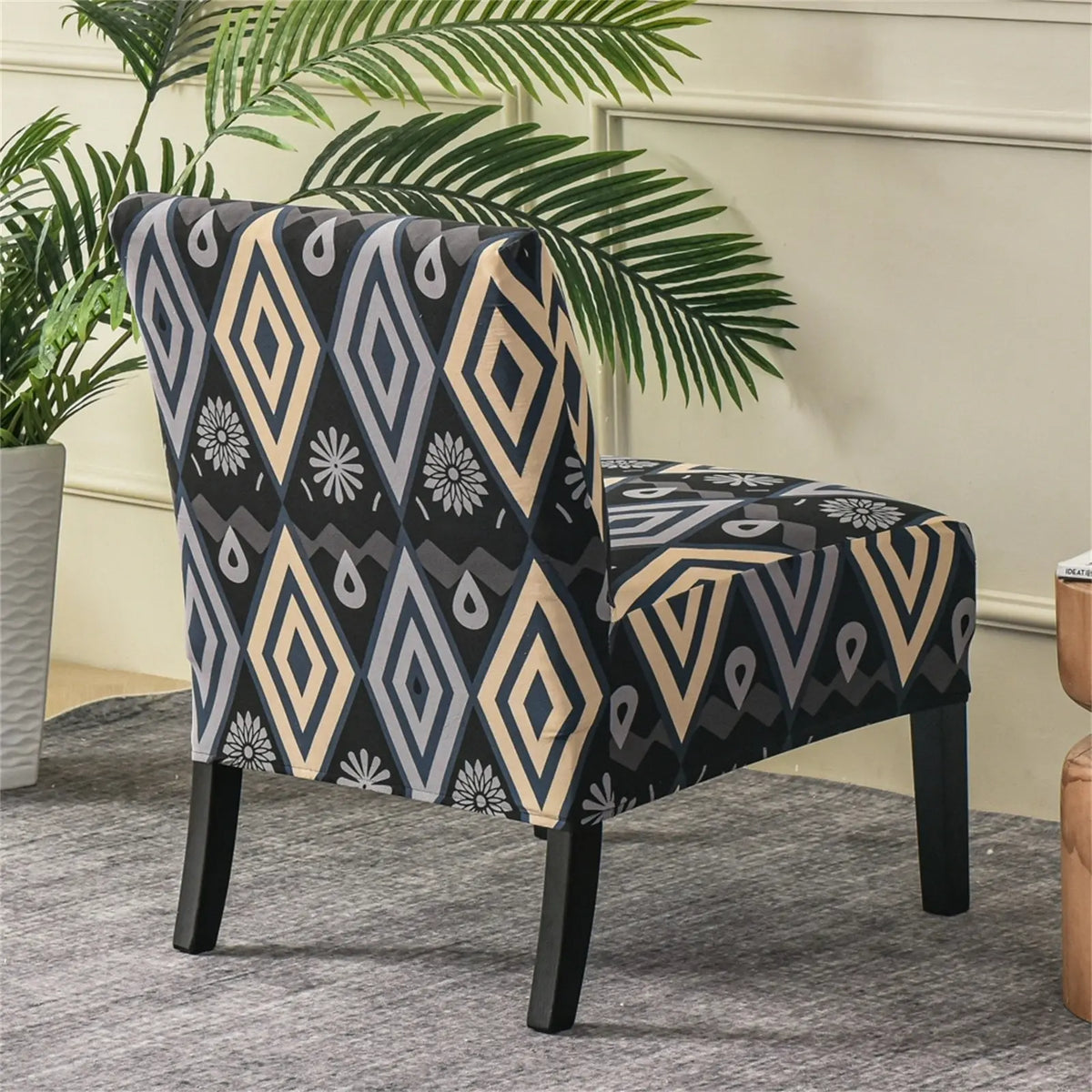 1 Pair Armless Accent Chair Cover Stretch Armless Chair Cover Chair Slipcover Protector with Elastic Bottom Crfatop %sku%