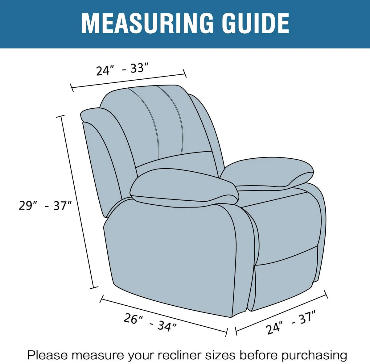 Crfatop 1 Piece Stretch Velvet Plush Recliner Slipcovers