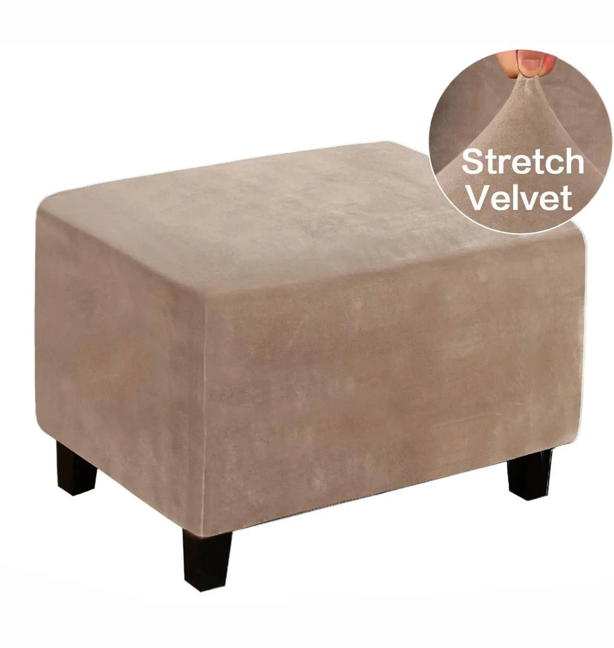 1 Piece Velvet Plush Rectangle Folding Storage Covers Ottoman Slipcovers Crfatop %sku%