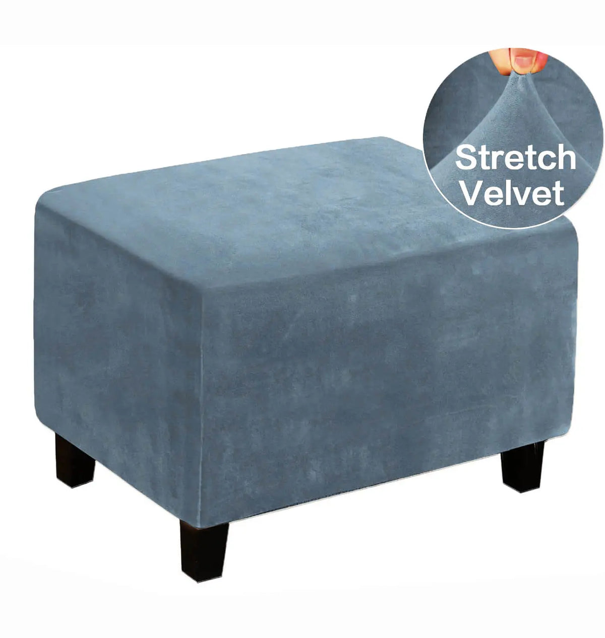 1 Piece Velvet Plush Rectangle Folding Storage Covers Ottoman Slipcovers Crfatop %sku%