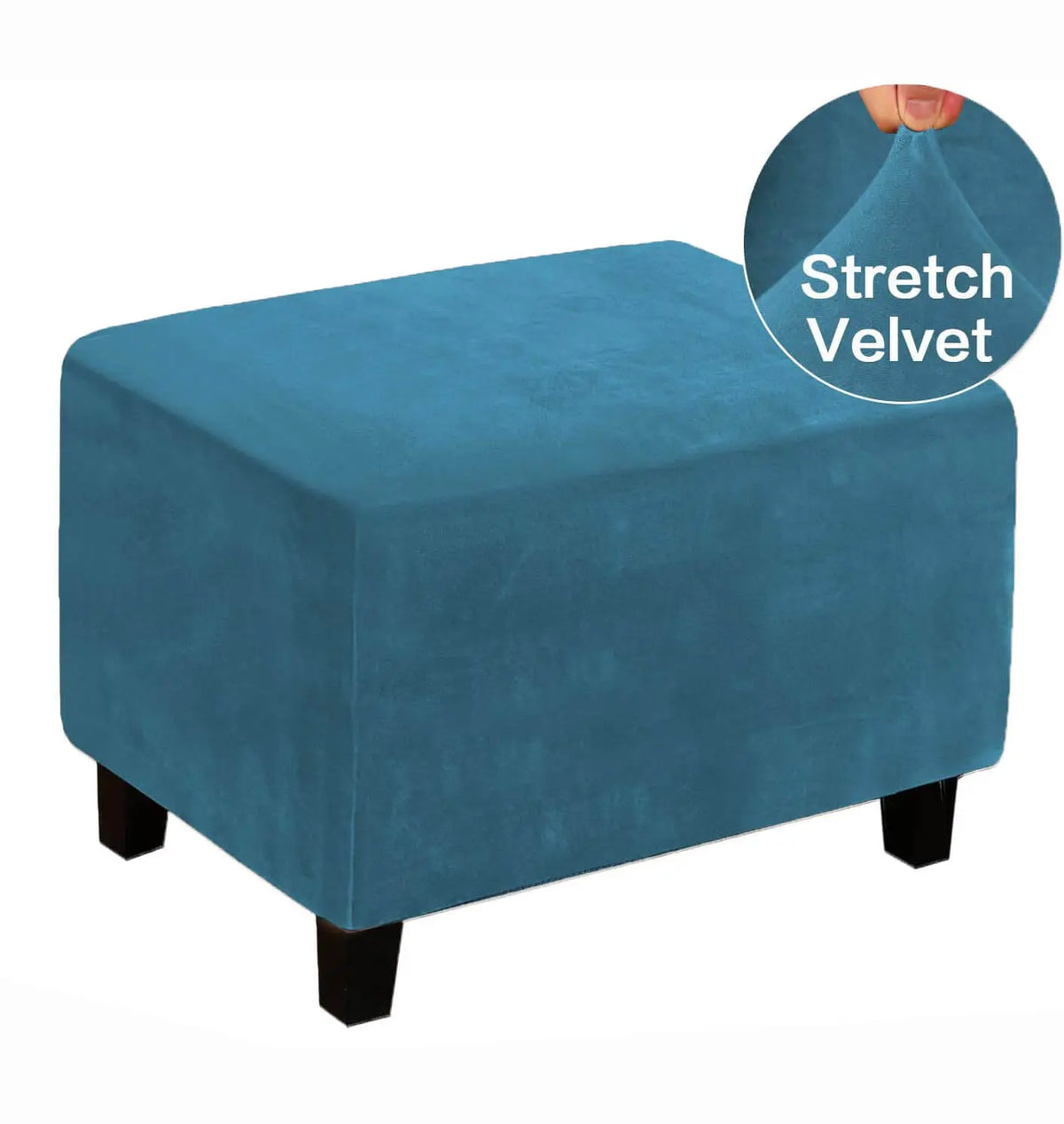 1 Piece Velvet Plush Rectangle Folding Storage Covers Ottoman Slipcovers Crfatop %sku%