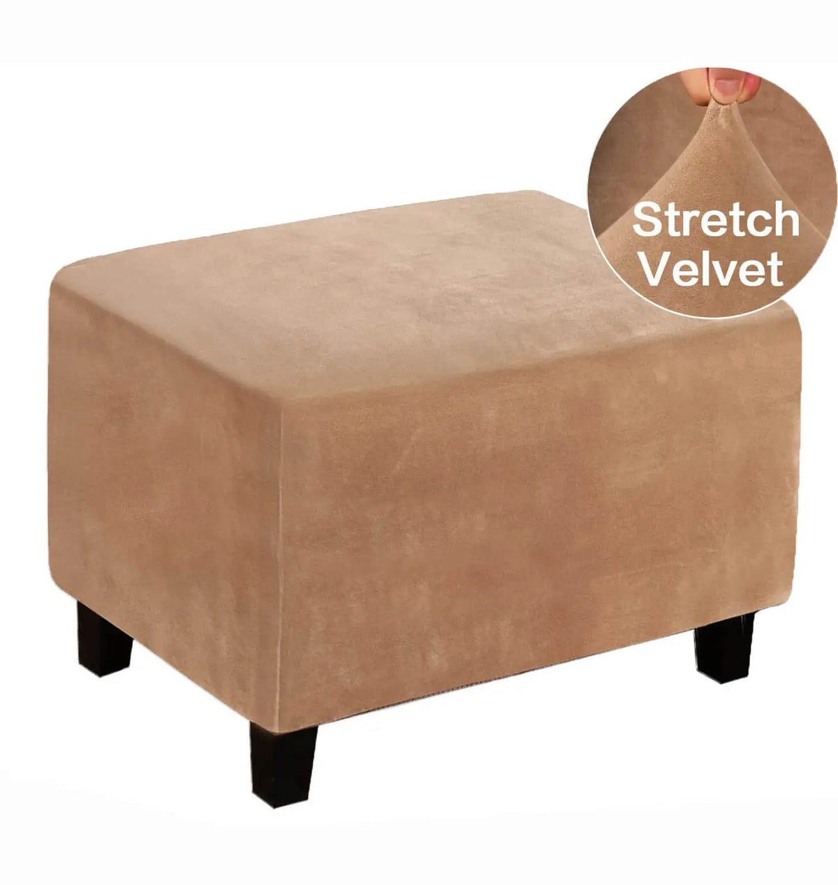 1 Piece Velvet Plush Rectangle Folding Storage Covers Ottoman Slipcovers Crfatop %sku%