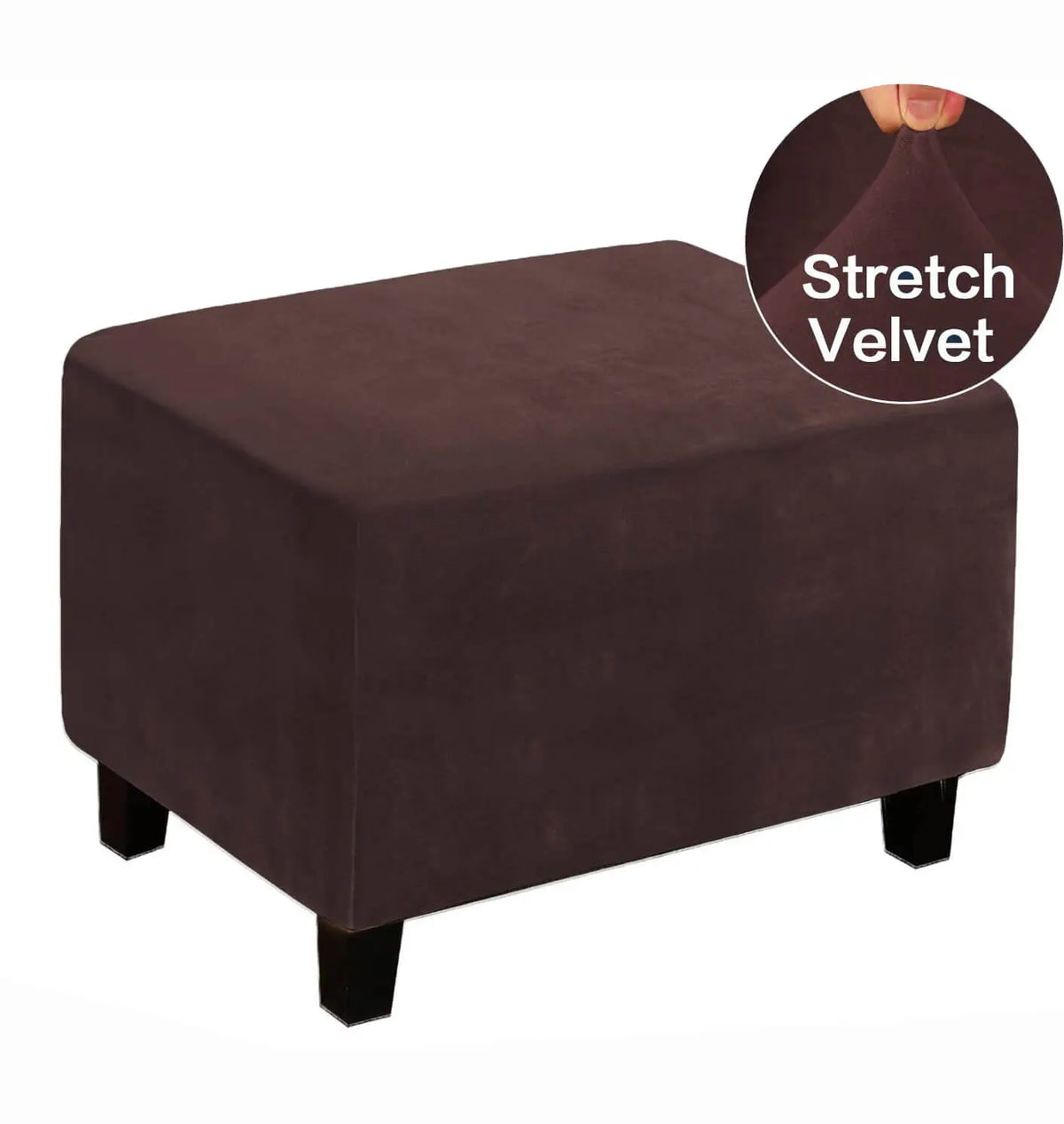 1 Piece Velvet Plush Rectangle Folding Storage Covers Ottoman Slipcovers Crfatop %sku%