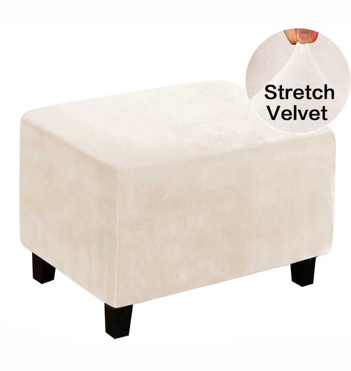 1 Piece Velvet Plush Rectangle Folding Storage Covers Ottoman Slipcovers Crfatop %sku%