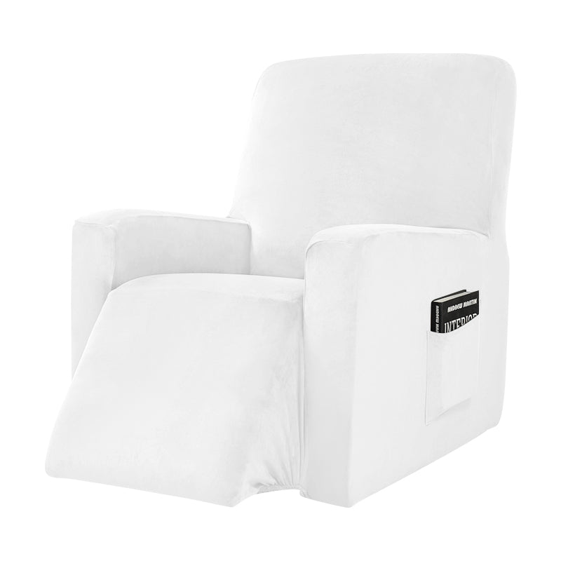 Velvet Recliner Chair Cover Soft 4 Pieces Slipcover Fits One Seat Sofa Armchair Crfatop %sku%