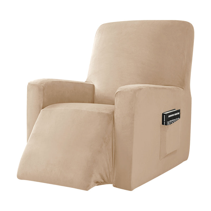 Velvet Recliner Chair Cover Soft 4 Pieces Slipcover Fits One Seat Sofa Armchair Crfatop %sku%