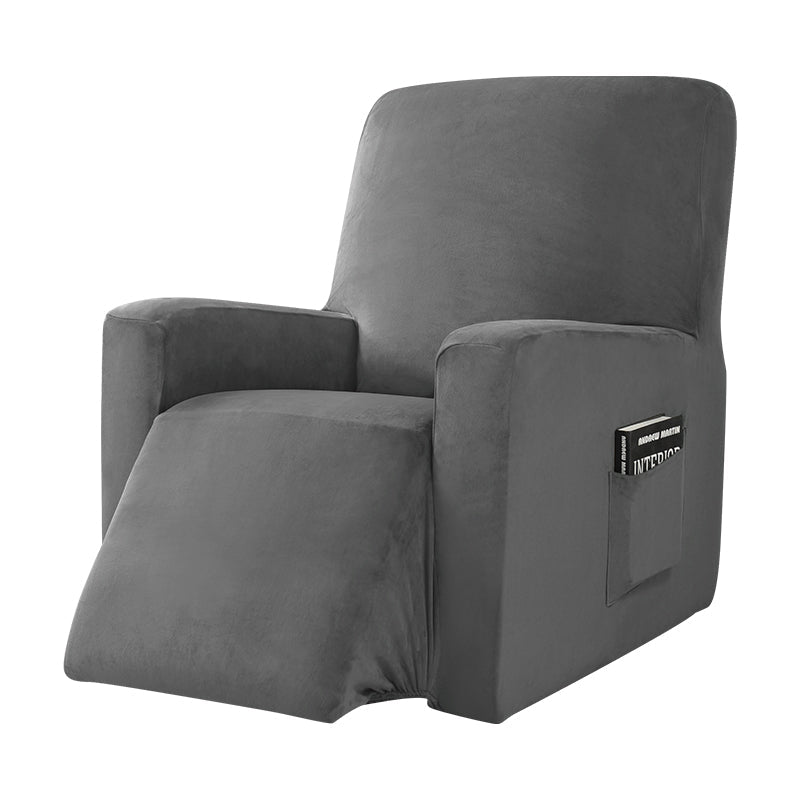 Velvet Recliner Chair Cover Soft 4 Pieces Slipcover Fits One Seat Sofa Armchair Crfatop %sku%