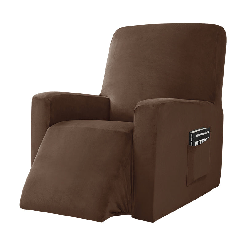 Velvet Recliner Chair Cover Soft 4 Pieces Slipcover Fits One Seat Sofa Armchair Crfatop %sku%