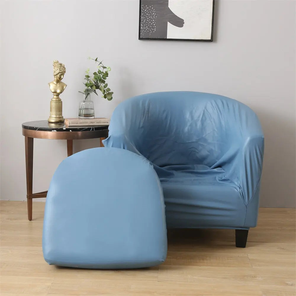 2 Pcs/Set Tub Chair Cover Waterproof Round Sofa Slipcover Furniture Protector with Arm Crfatop %sku%