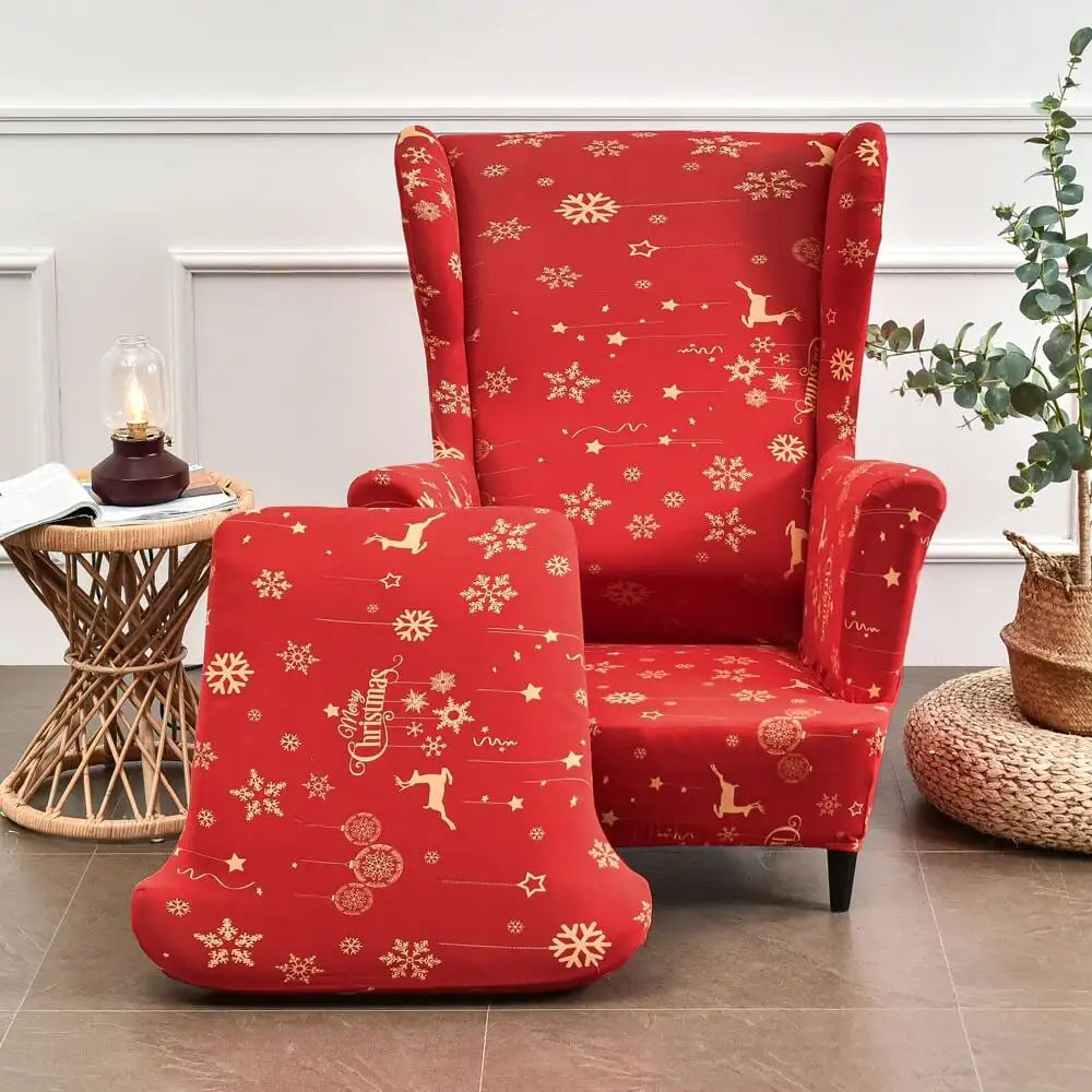 2-Piece Floral Slipcover for Wingback Chair - One Size Crfatop %sku%