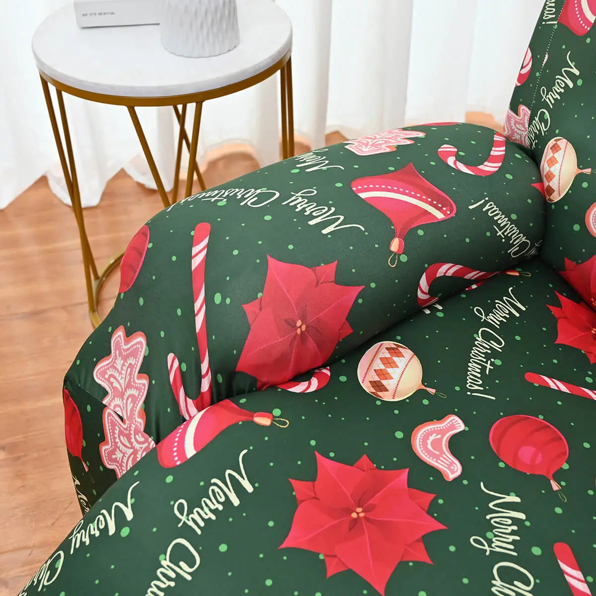 4 Pcs Christmas Pattern Recliner Cover Reclining Loveseat Cover Crfatop %sku%