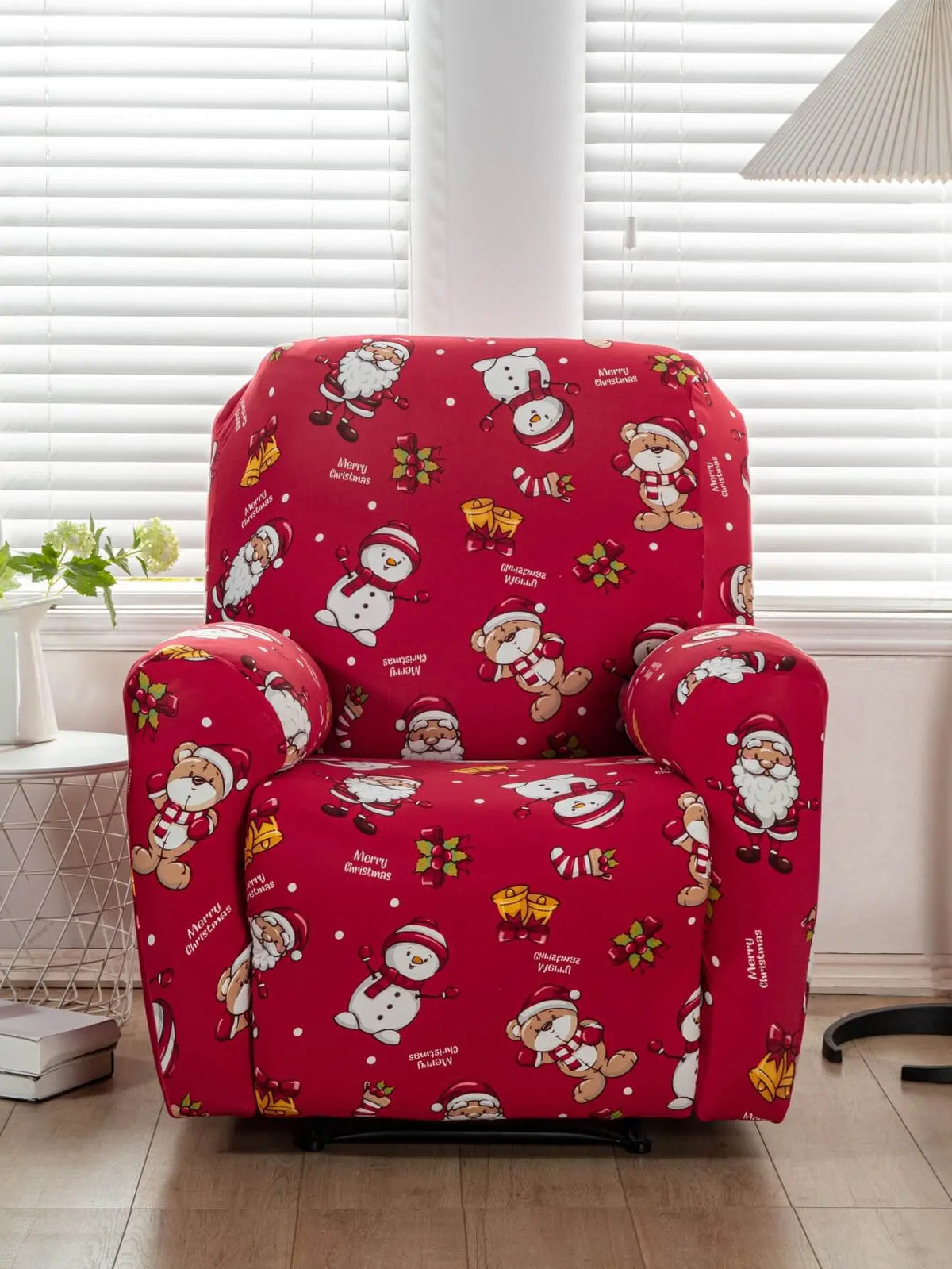 4 Pcs Christmas Pattern Recliner Cover Reclining Loveseat Cover Crfatop %sku%