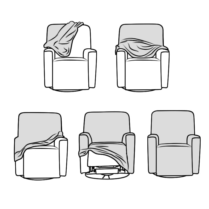 Velvet Recliner Chair Cover Soft 4 Pieces Slipcover Fits One Seat Sofa Armchair Crfatop %sku%