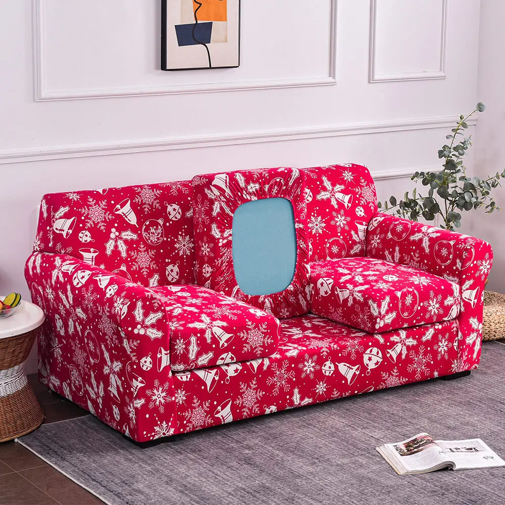 Christmas Couch Cover Box Cushion Armchair Slipcover Crfatop %sku%