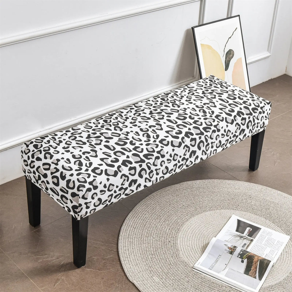 Anti-Dust Bench Cover Furniture Protector for Upholstered Bench Dining Room Crfatop %sku%