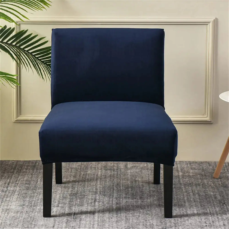 Armless Chair Slipcover Removable Kitchen Dark Blue Chair Cover Accent Chair Covers Crfatop %sku%