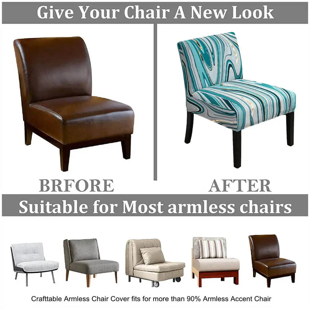 Armless Chair Slipcover Stretch Accent Chair Cover Crfatop %sku%