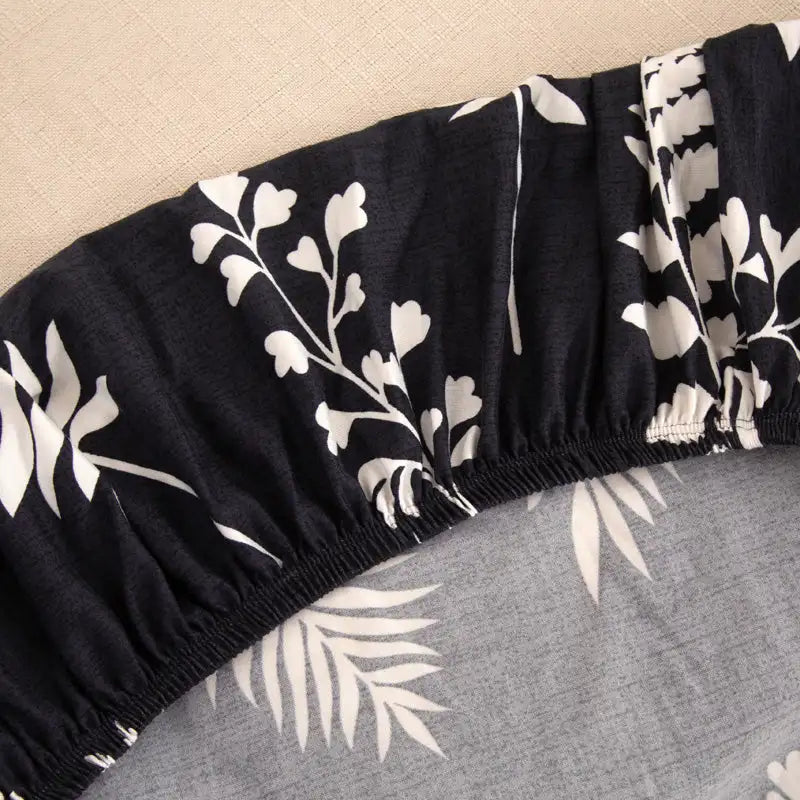 Black Sofa Slipcover One-piece Cushion Printing Couch Cover with Free Pillow Cover Crfatop %sku%