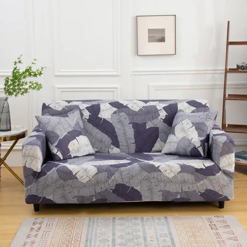 Black Sofa Slipcover One-piece Cushion Printing Couch Cover with Free Pillow Cover Crfatop %sku%