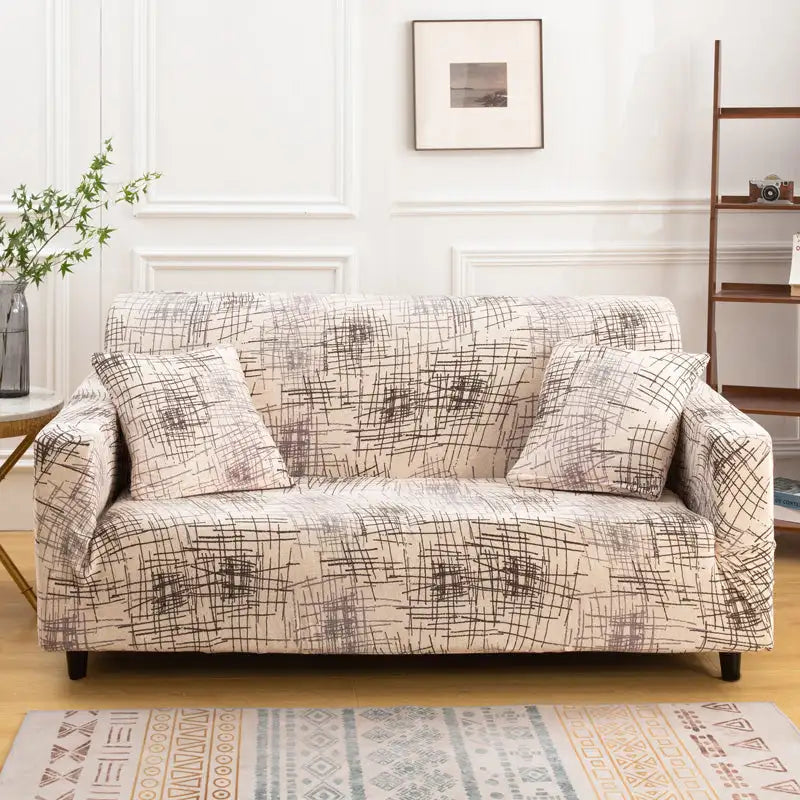 Black Sofa Slipcover One-piece Cushion Printing Couch Cover with Free Pillow Cover Crfatop %sku%