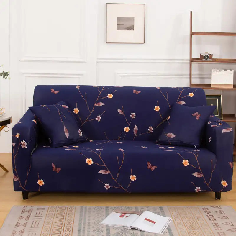 Black Sofa Slipcover One-piece Cushion Printing Couch Cover with Free Pillow Cover Crfatop %sku%