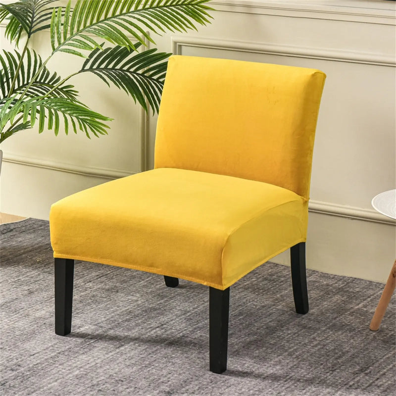 Bright Yellow Accent Armlesss Chair Strethy Big Armchair Covers for Living Dining Room Hotel Crfatop %sku%