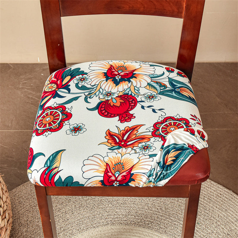 Floral Chair Seat Slipcover High Stretch 2 Pieces Chair Seat Cushion Cover for Dining Room Crfatop %sku%