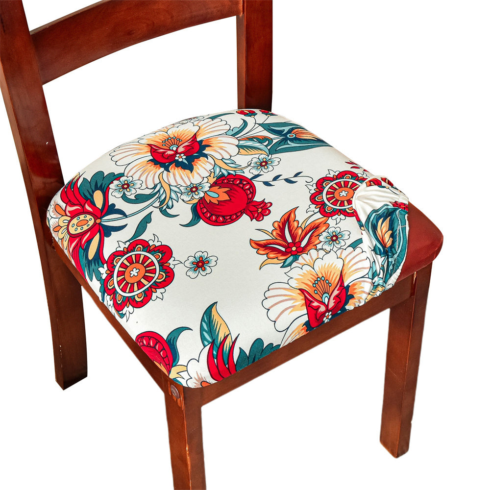 Floral Chair Seat Slipcover High Stretch 2 Pieces Chair Seat Cushion Cover for Dining Room Crfatop %sku%