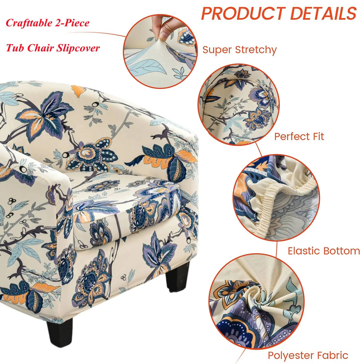 Chic Barrel Chair Slipcover Modern Style Armchair Tub Chair Club Chair Cover Crfatop %sku%