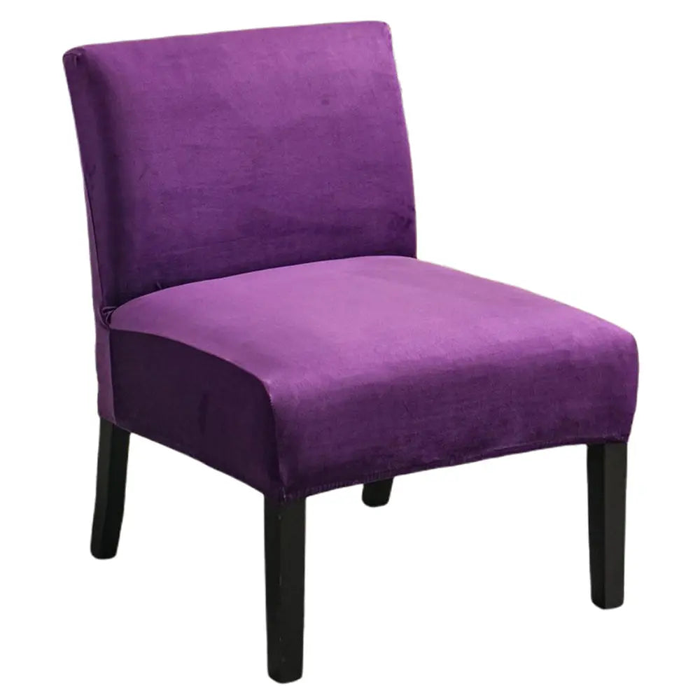 Chic Purple Wide Armless Accent Chair Cover Stretch One Pair Sofa Furniture Protector Covers Top Level Crfatop %sku%