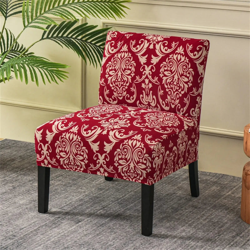 Chic Red Armless Accent Chair Slipcover 1 Piece Stretch Removable Chair Covers Crfatop %sku%