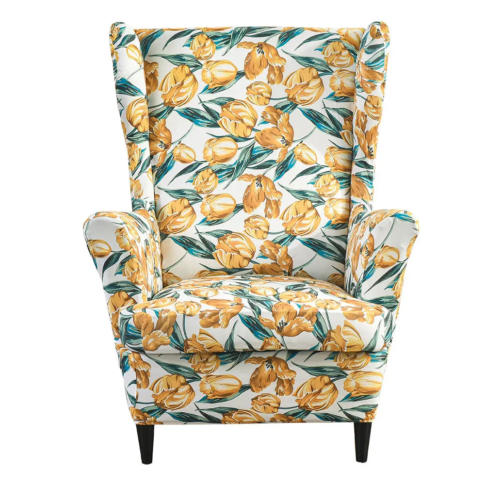 Chic Tulip Wingback Chair Cover Oversized 2-piece Slipcovers with T- cushion Couch Cover Crfatop %sku%