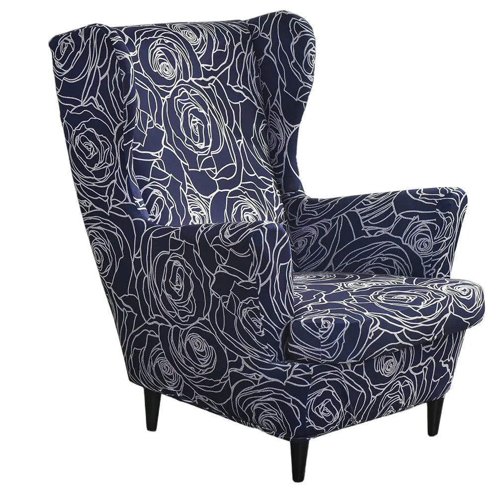 Chic Tulip Wingback Chair Cover Oversized 2-piece Slipcovers with T- cushion Couch Cover Crfatop %sku%