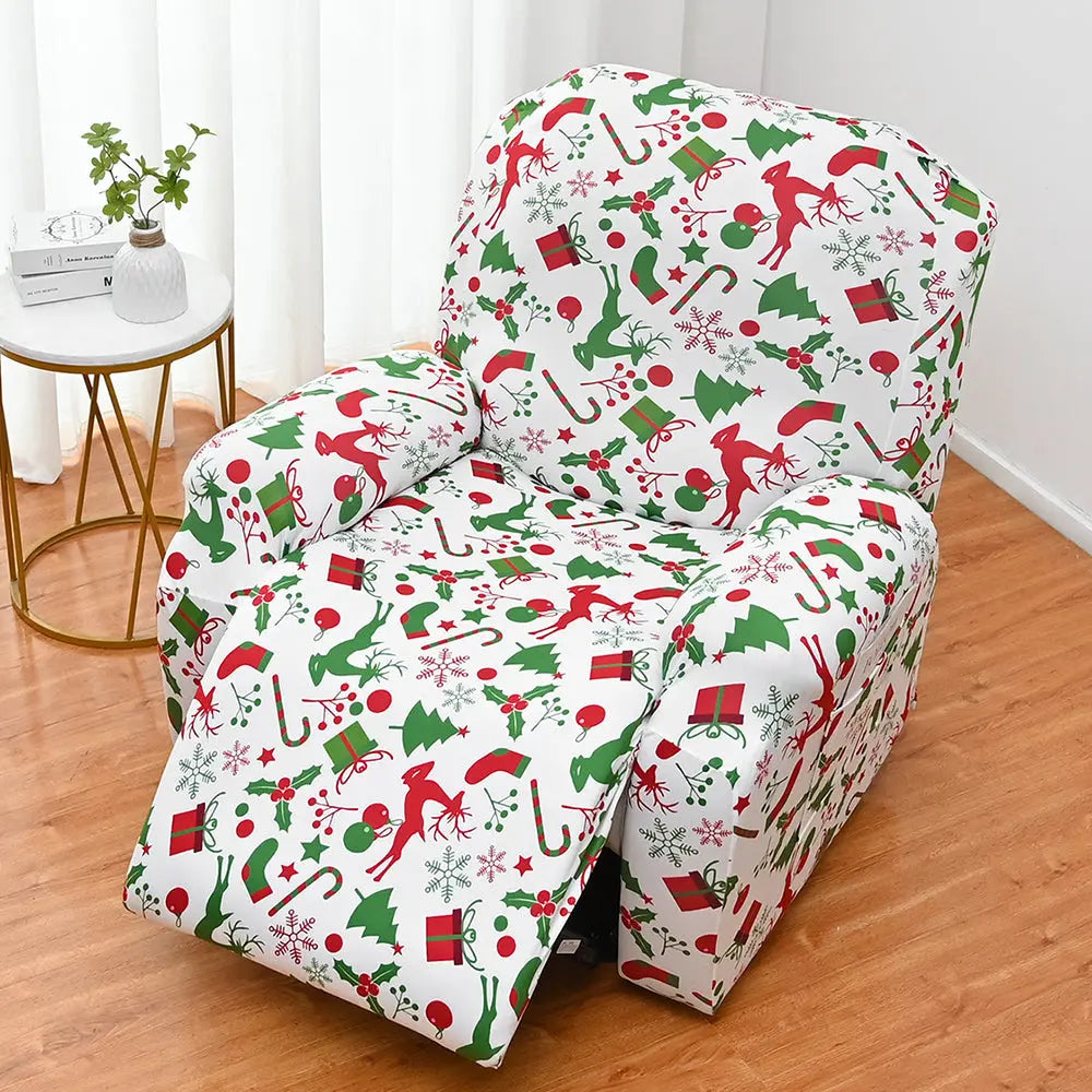 Christmas Recliner Slipcover Stretch All-Inclusive Reclining Chair Cover Crfatop %sku%