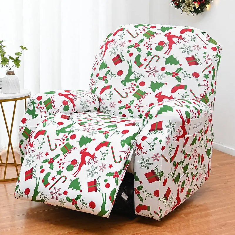 Christmas Recliner Slipcover Stretch All-Inclusive Reclining Chair Cover Crfatop %sku%